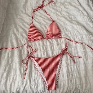 Abercrombie o-ring halter string triangle bikini